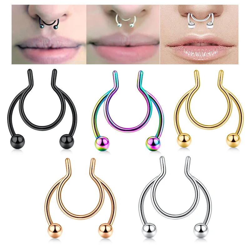 Body Jewelry Hoops - Cincin hidung palsu bentuk U, Perhiasan