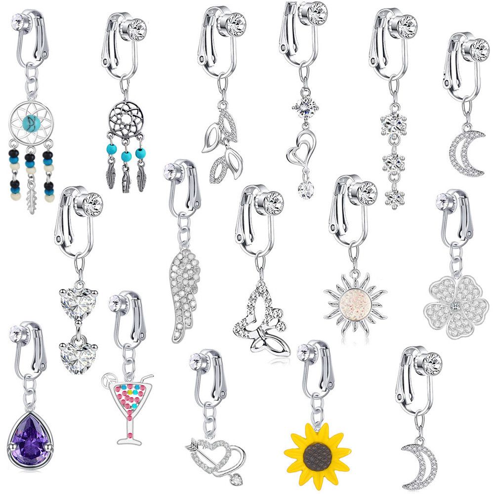 Body Jewelry Cartilage Earrings - Tindik perut palsu kupu-kupu perut palsu