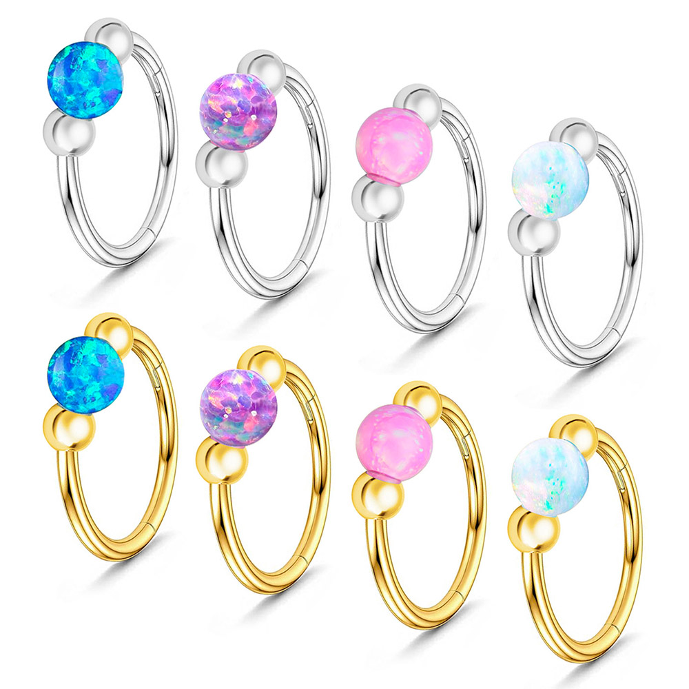 Body Jewelry Eu - Set Cincin Hidung Opal Berkilau, Kerajinan
