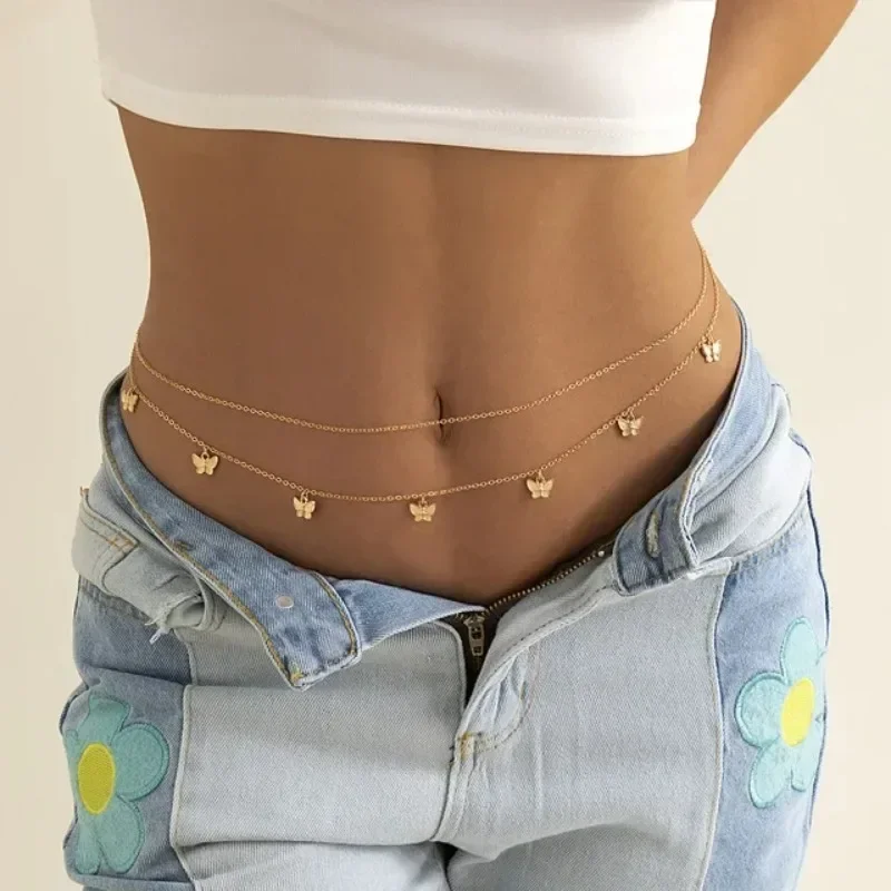 Body Jewelry Ends - Baru Charm seksi dua lapisan rantai