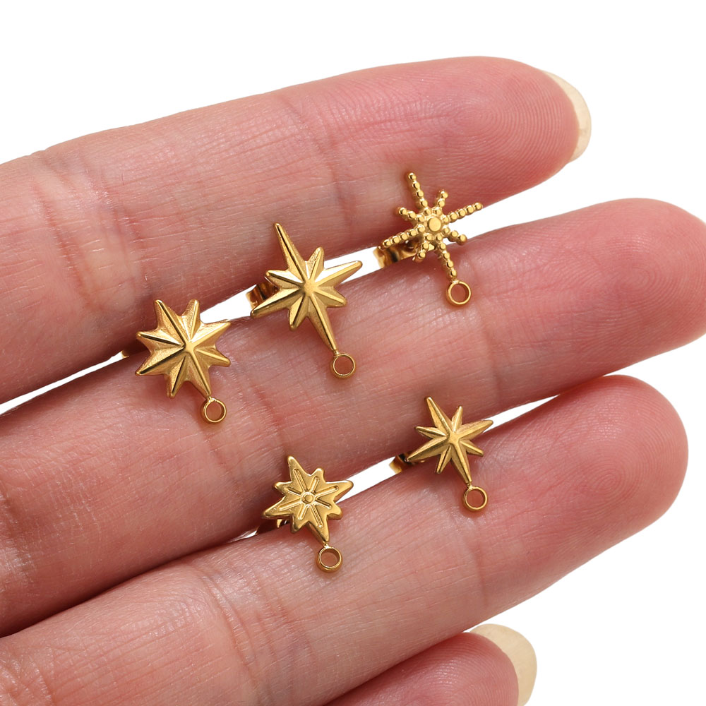 Body Jewelry Tool - 6 pcs Anting-anting Bintang Stainless Steel