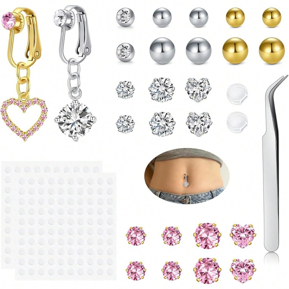 Body Jewelry Hoops - Cincin Pusar Palsu Berbentuk Kupu-kupu Emas