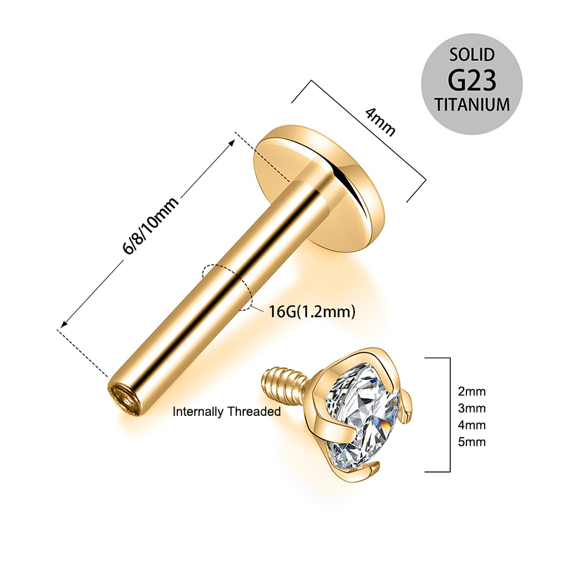 Anting-anting stud titanium 16 - Body Jewelry Cartilage Earrings ulasan dan harga