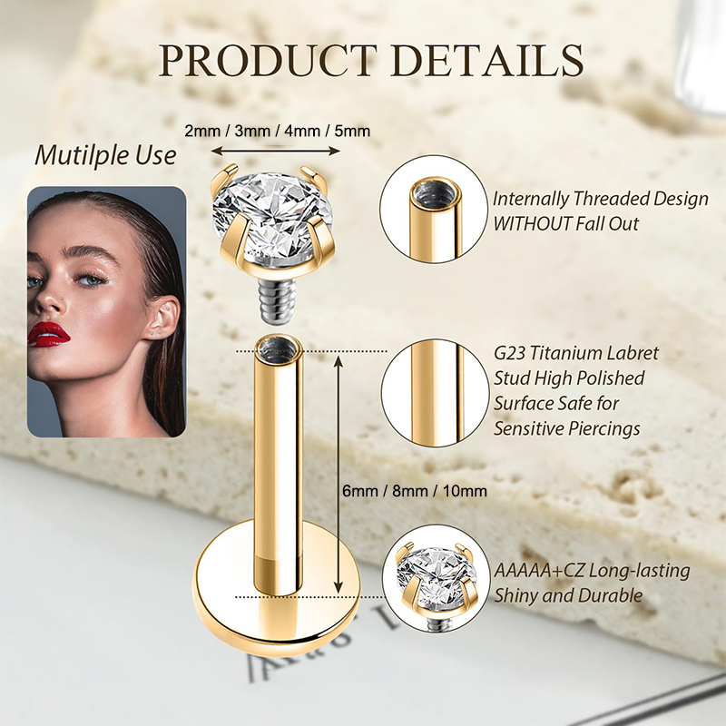 Anting-anting stud titanium 16 - Body Jewelry Cartilage Earrings ulasan dan harga