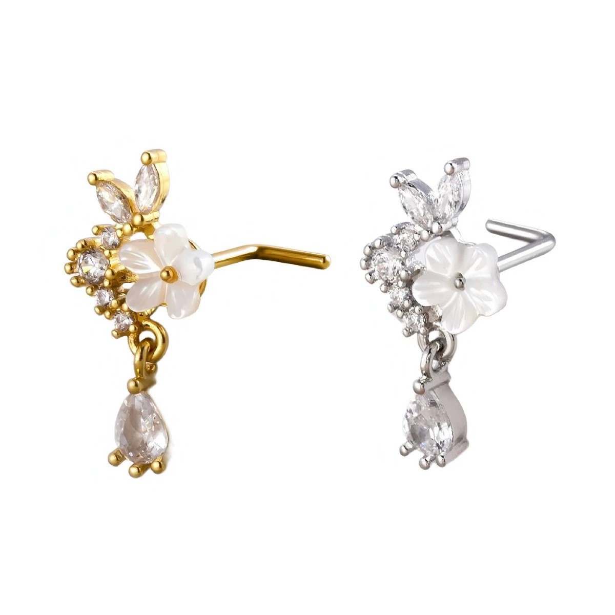 Cincin Hidung Bunga Emas denga - Body Jewelry Hoops ulasan dan harga