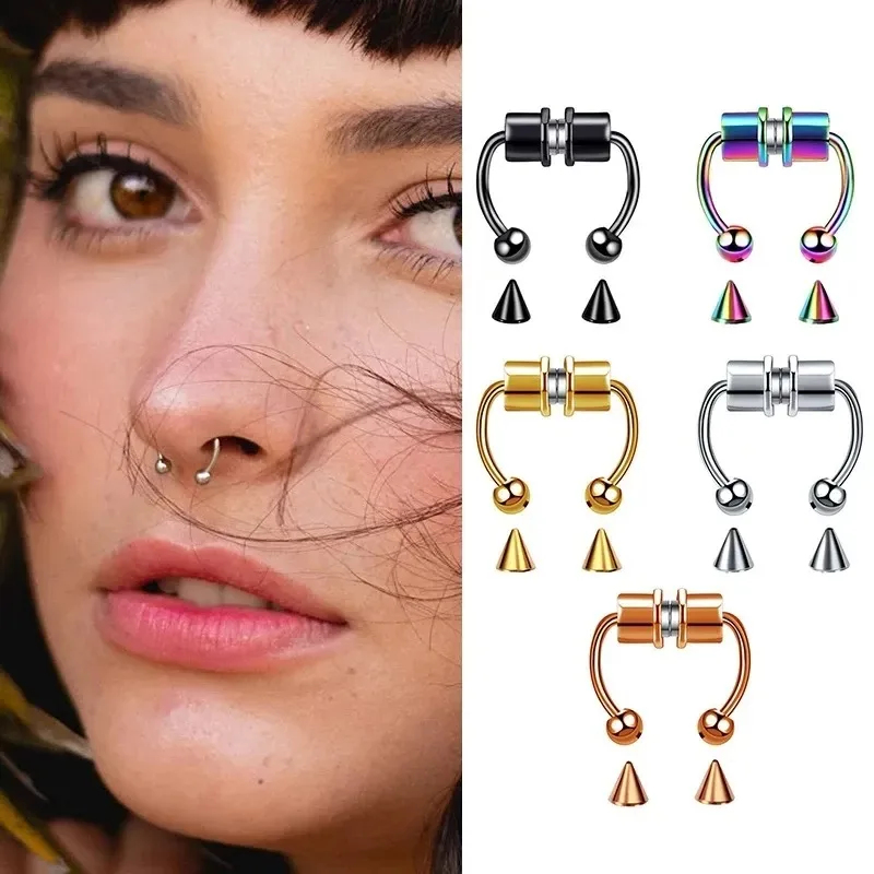 1/2/3 Buah Cincin Hidung Magne - Body Jewelry Hoops ulasan dan harga