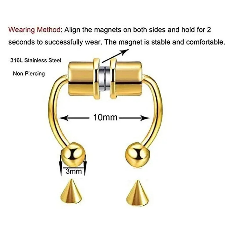 1/2/3 Buah Cincin Hidung Magne - Body Jewelry Hoops ulasan dan harga