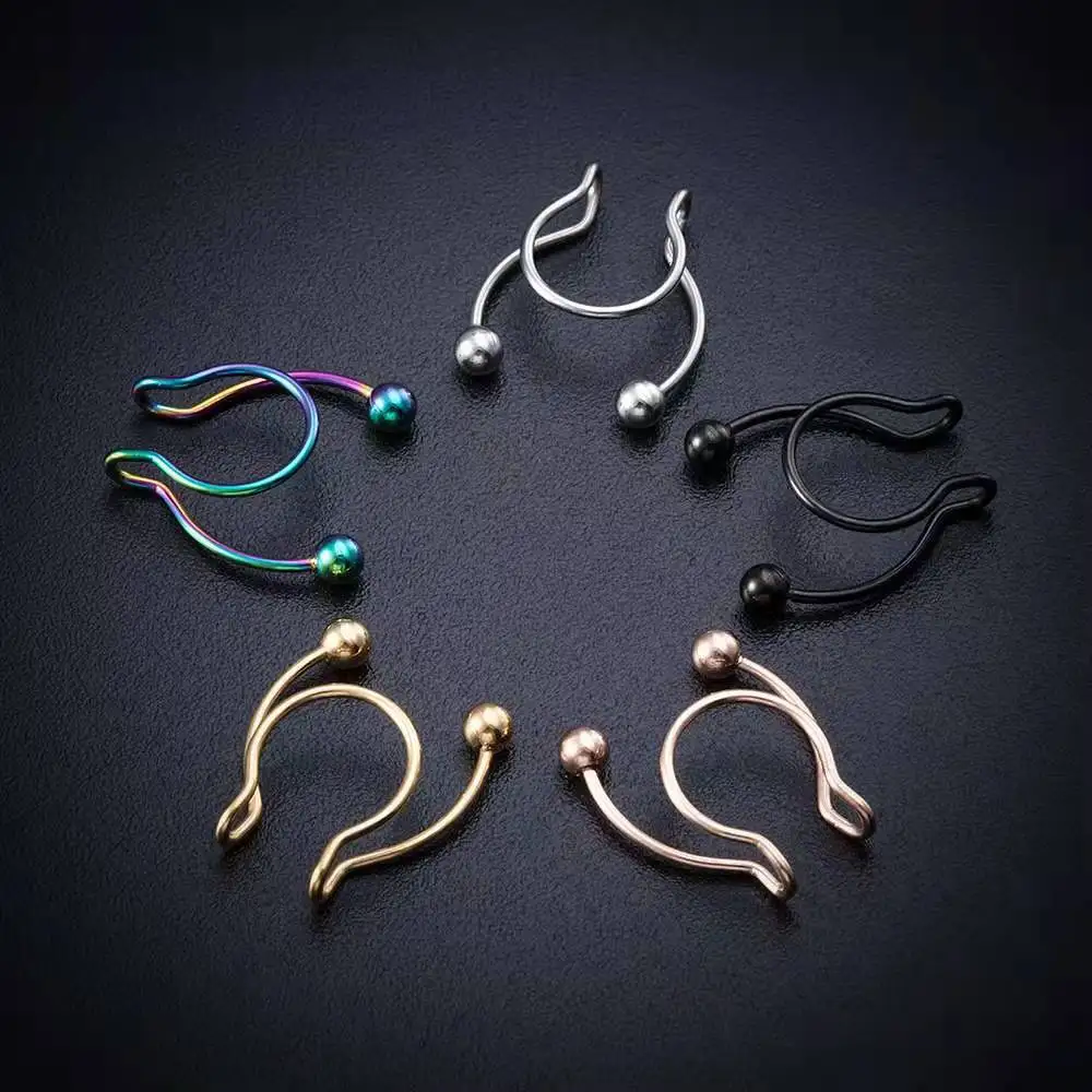 Cincin hidung palsu bentuk U,  - Body Jewelry Hoops ulasan dan harga