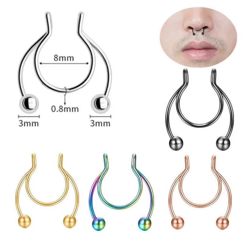 Cincin hidung palsu bentuk U,  - Body Jewelry Hoops ulasan dan harga