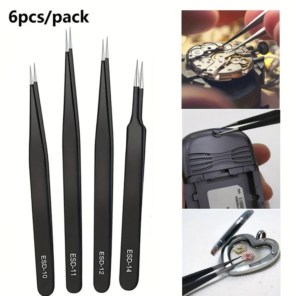 6 Buah Pinset ESD Presisi Anti - Body Jewelry Tool ulasan dan harga