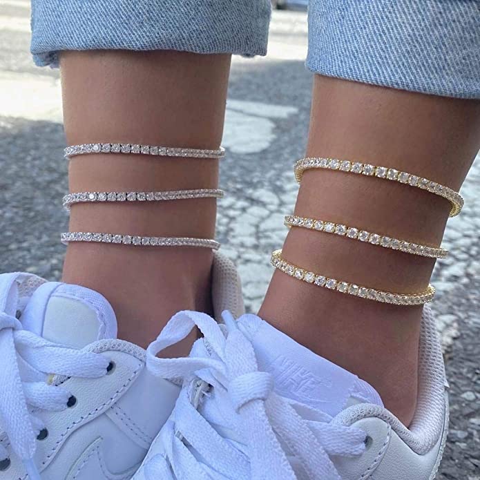 Es Keluar Zirkon Gelang Kaki u - Body Jewelry Leg Chain ulasan dan harga