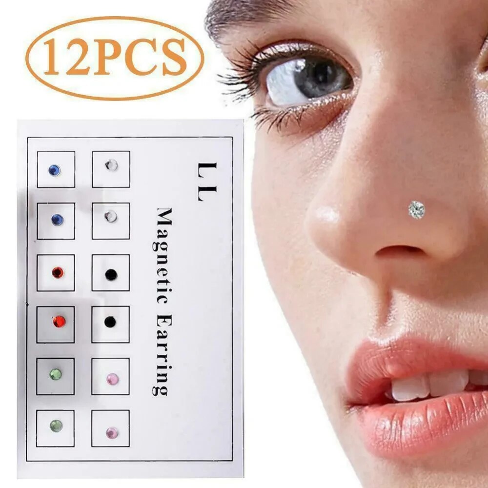 12 buah/kartu palsu penipu Mag - Body Jewelry Cartilage Earrings ulasan dan harga