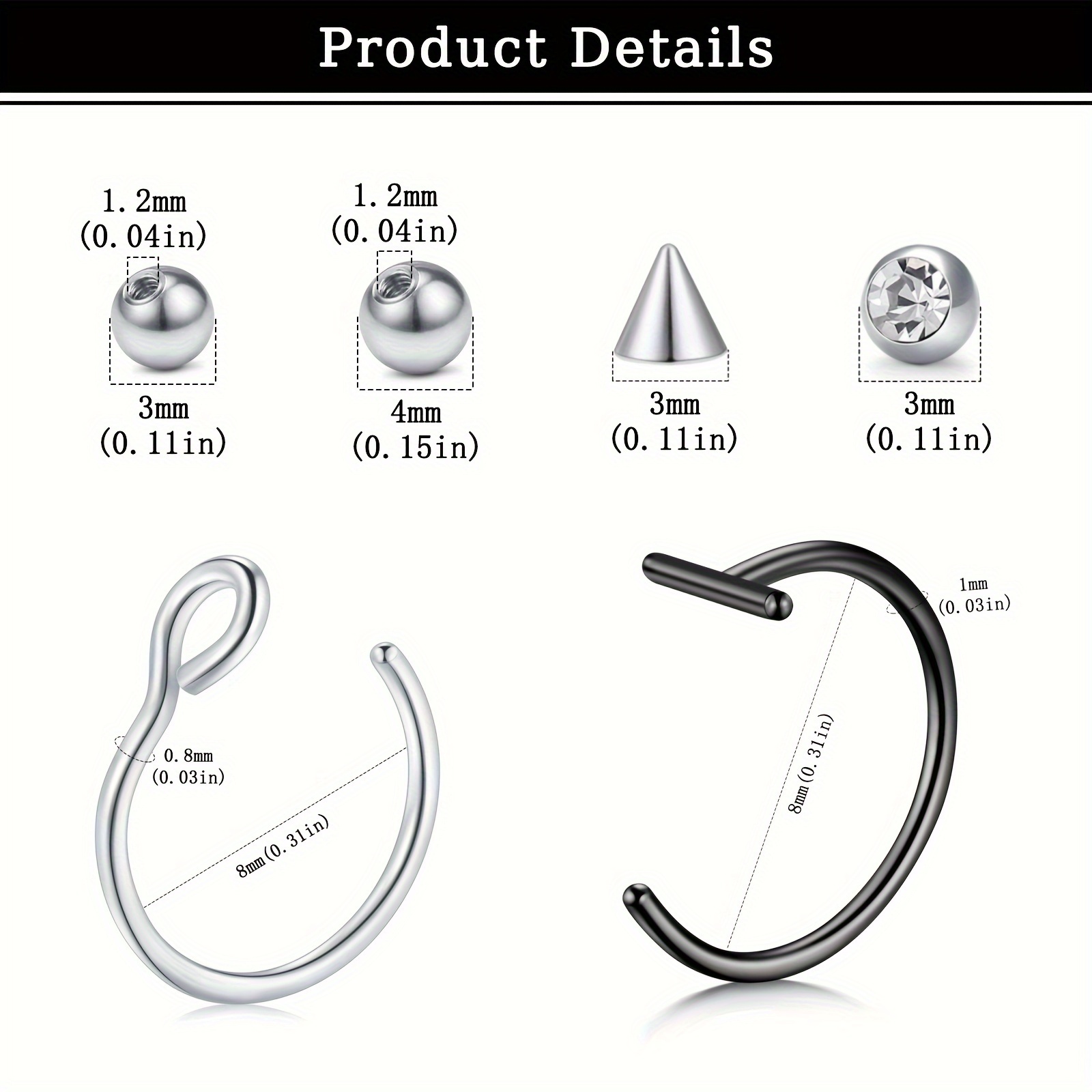 Tindik Palsu, Cincin Bibir Pal - Body Jewelry Hoops ulasan dan harga