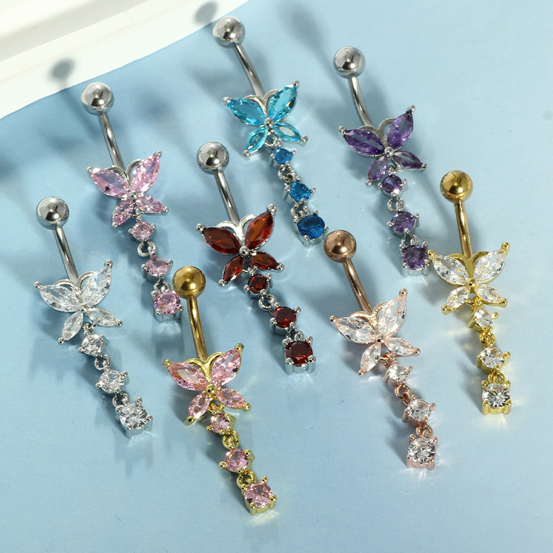 Cincin Pusar 14GA Kupu-kupu Em - Body Jewelry Hoops ulasan dan harga
