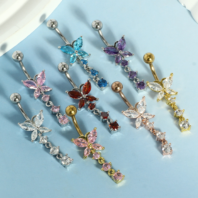 Cincin Pusar 14GA Kupu-kupu Em - Body Jewelry Hoops ulasan dan harga