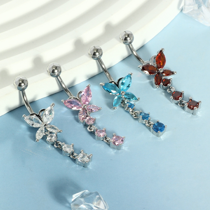 Cincin Pusar 14GA Kupu-kupu Em - Body Jewelry Hoops ulasan dan harga