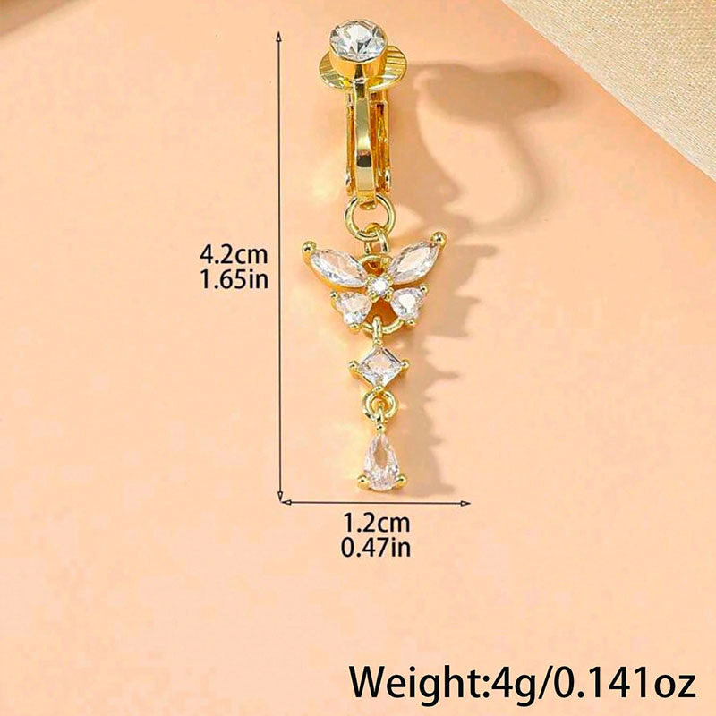 1 Buah Cincin Perut Palsu CZ D - Body Jewelry Hoops ulasan dan harga