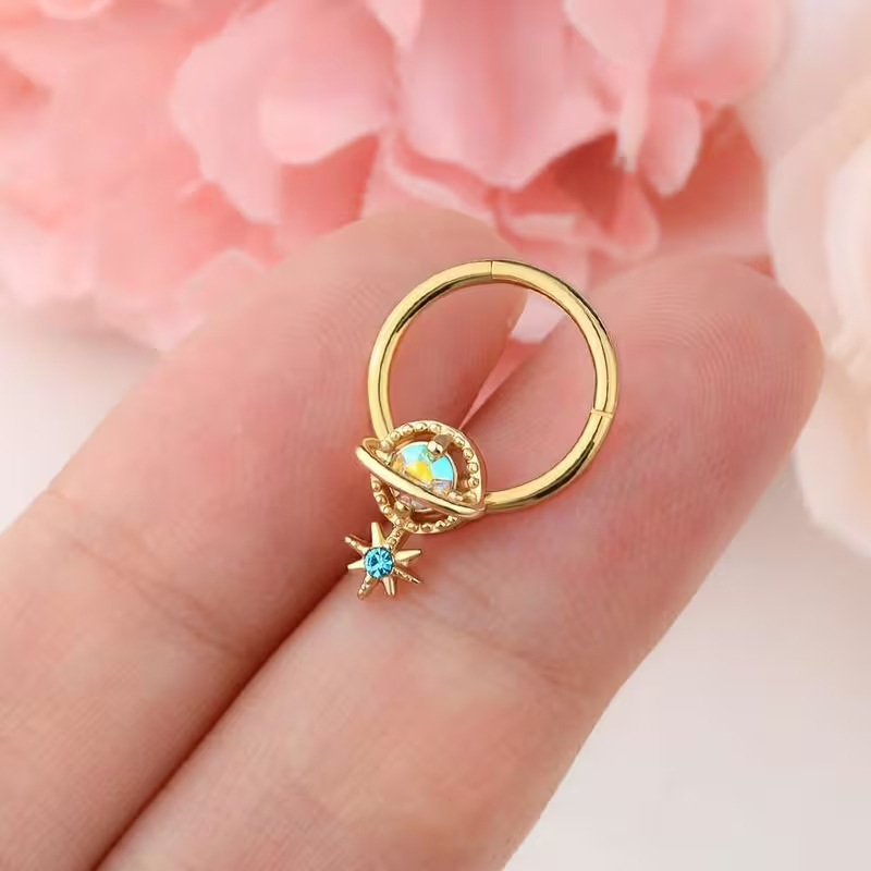 Perhiasan Septum Rings Planet  - Body Jewelry Cartilage Earrings ulasan dan harga