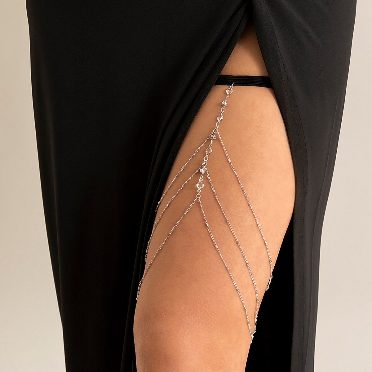 Boho pita elastis kristal kaki - Body Jewelry Leg Chain ulasan dan harga