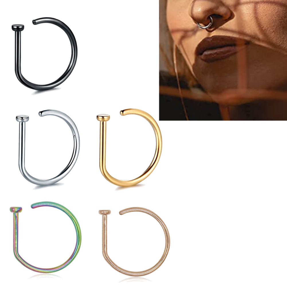 1 buah cincin hidung palsu Wan - Body Jewelry Hoops ulasan dan harga