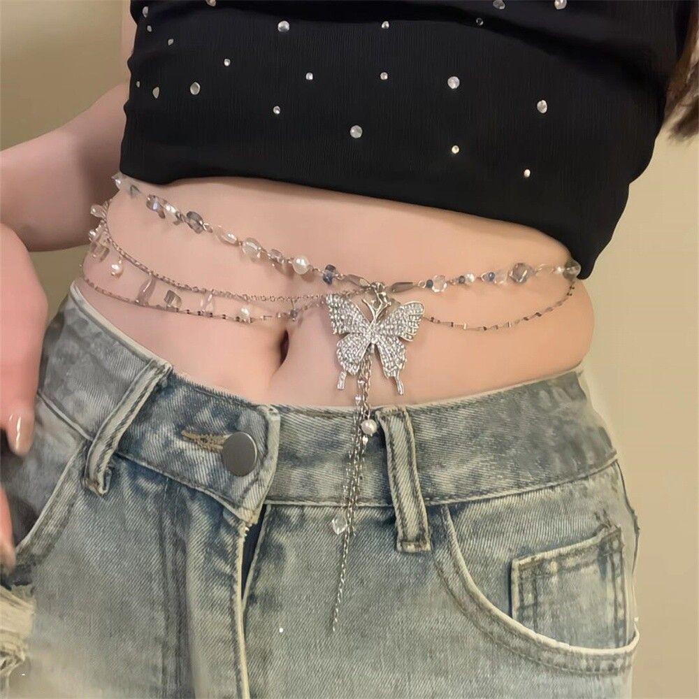 Rantai Pinggang Kupu-kupu Y2k  - Body Jewelry Waist ulasan dan harga