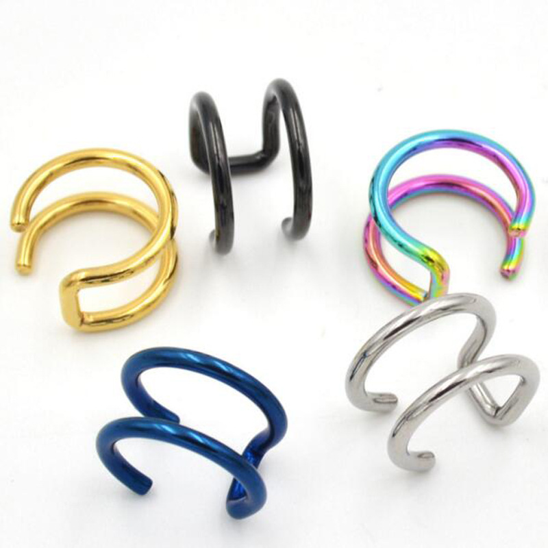2Pcs Anting Jepit Telinga Baja - Body Jewelry Cartilage Earrings ulasan dan harga