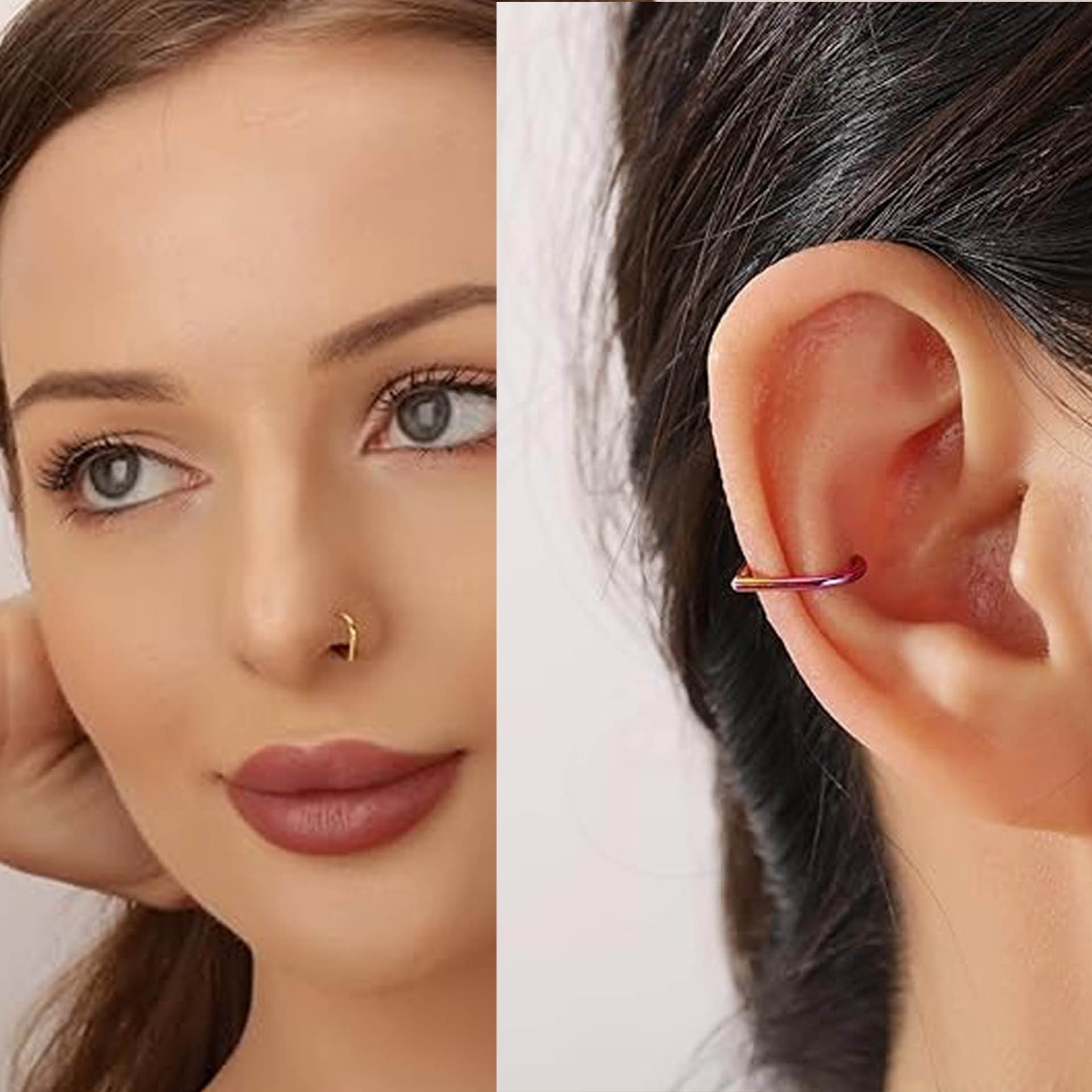 5Pcs Set Cincin Hidung Palsu S - Body Jewelry Cartilage Earrings ulasan dan harga