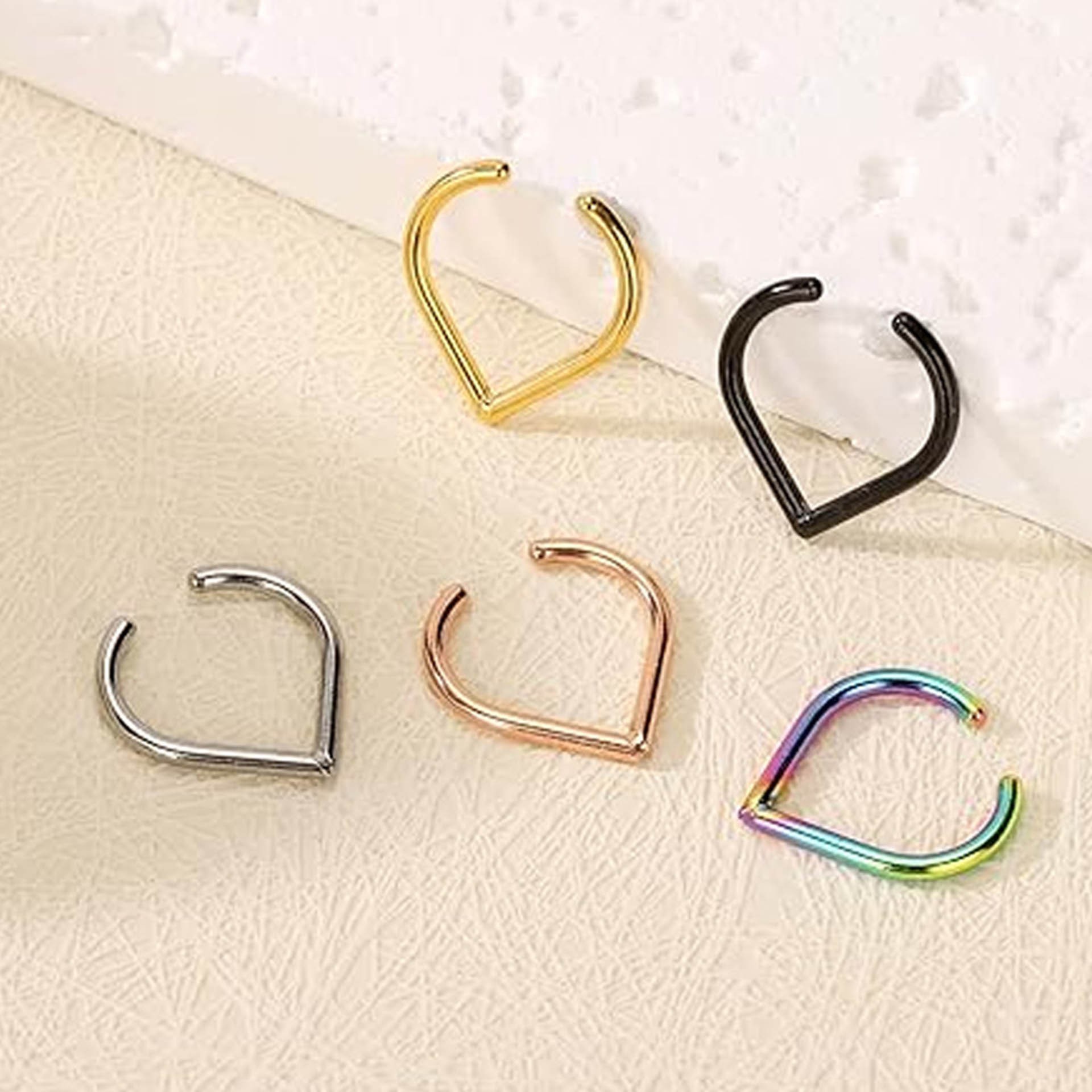 5Pcs Set Cincin Hidung Palsu S - Body Jewelry Cartilage Earrings ulasan dan harga