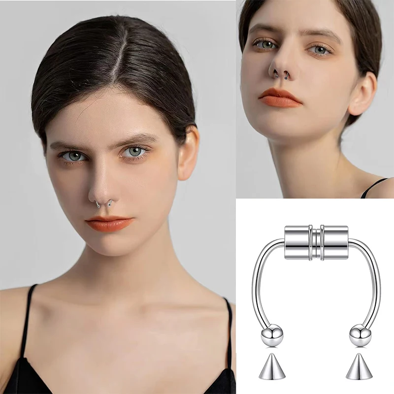 Cincin tindik hidung palsu, pe - Body Jewelry Hoops ulasan dan harga