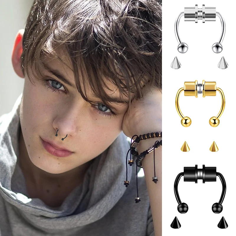Cincin tindik hidung palsu, pe - Body Jewelry Hoops ulasan dan harga