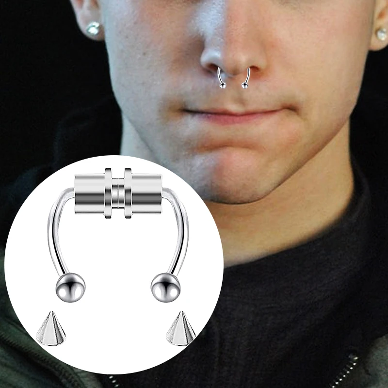 Cincin tindik hidung palsu, pe - Body Jewelry Hoops ulasan dan harga
