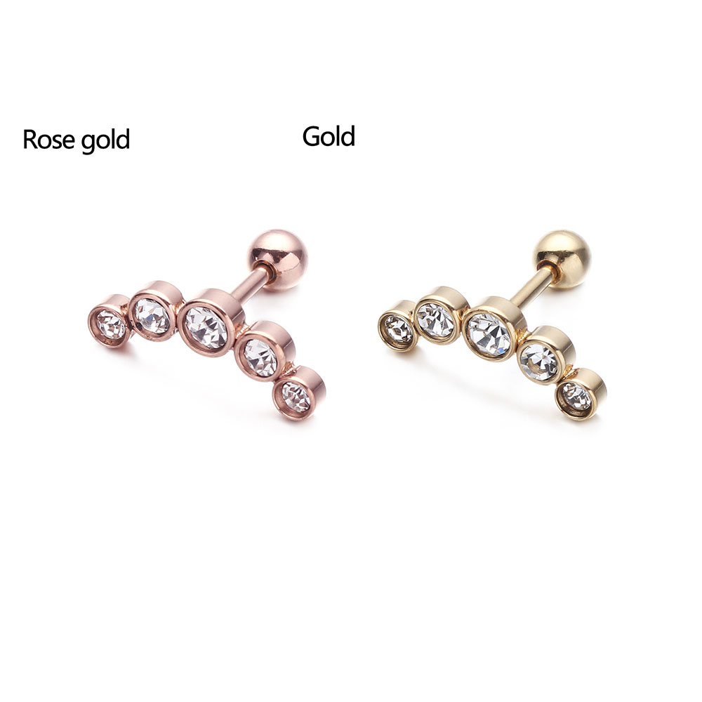 1Pcs Anting Tusuk Baja Tahan K - Body Jewelry Cartilage Earrings ulasan dan harga