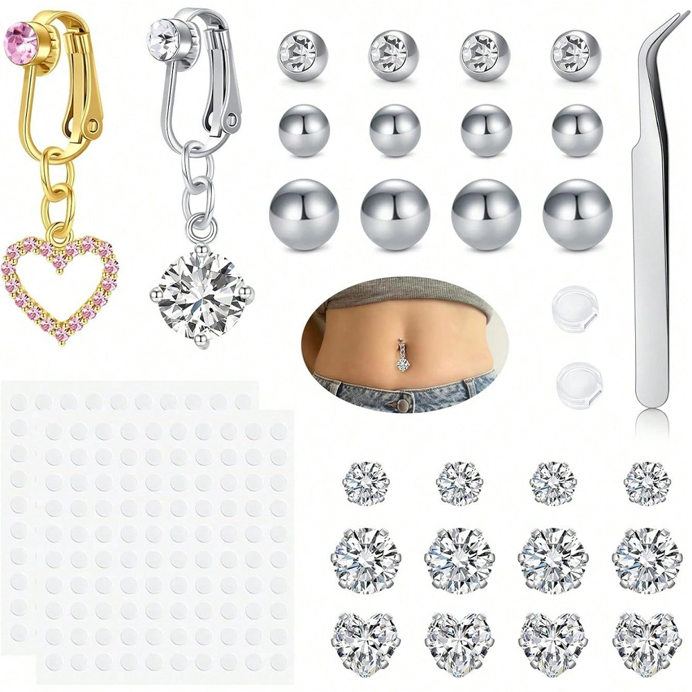 Cincin Pusar Palsu Berbentuk K - Body Jewelry Hoops ulasan dan harga