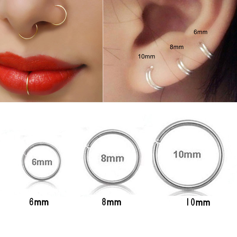925 Perak Cincin Hidung Bibir  - Body Jewelry Cartilage Earrings ulasan dan harga
