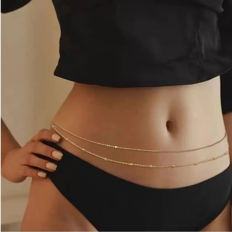 Rantai Perut Lapisan Ganda Hip - Body Jewelry Ends ulasan dan harga
